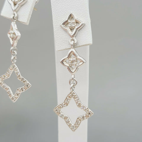  David Yurman Quatrefoil Drop Earrings with Diamonds