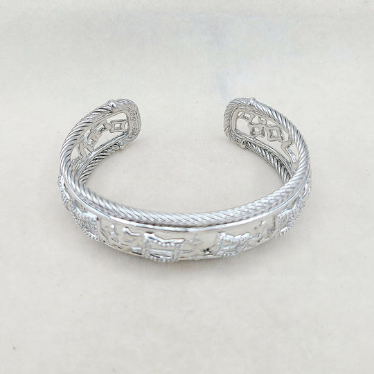 David Yurman Quatrefoil Tapestry Bracelet with Pavé Diamonds