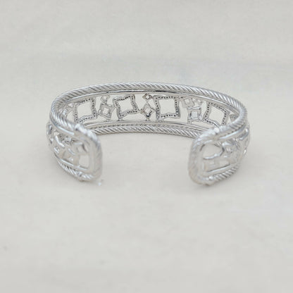    David Yurman Quatrefoil Tapestry Bracelet with Pavé Diamonds