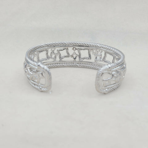  David Yurman Quatrefoil Tapestry Bracelet with Pavé Diamonds