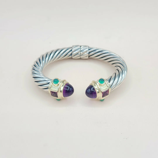  David Yurman Renaissance Bracelet 10mm Amethyst & Garnet