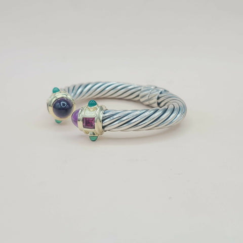  David Yurman Renaissance Bracelet 10mm Amethyst & Garnet