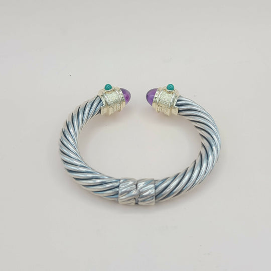  David Yurman Renaissance Bracelet 10mm Amethyst & Garnet