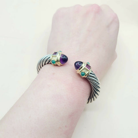  David Yurman Renaissance Bracelet 10mm Amethyst & Garnet