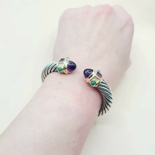  David Yurman Renaissance Bracelet 10mm Amethyst & Garnet