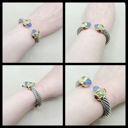 David Yurman 10mm Renaissance Bracelet, Chalcedony, Peridot & Garnet  AYW Luxury #