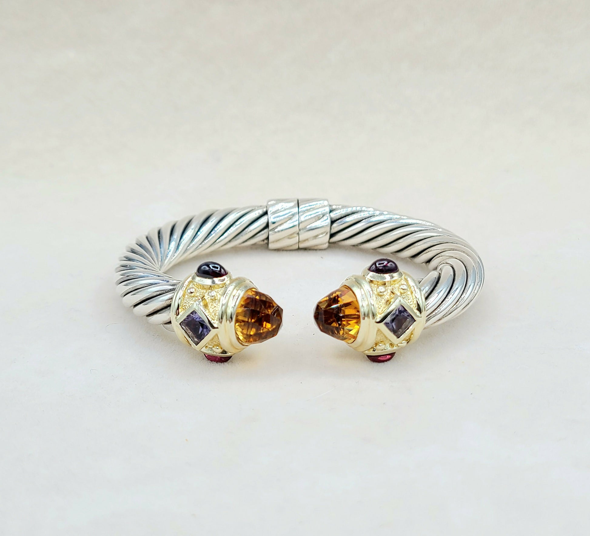 David Yurman Renaissance Bracelet 10mm Citrine & Iolite  AYW Luxury