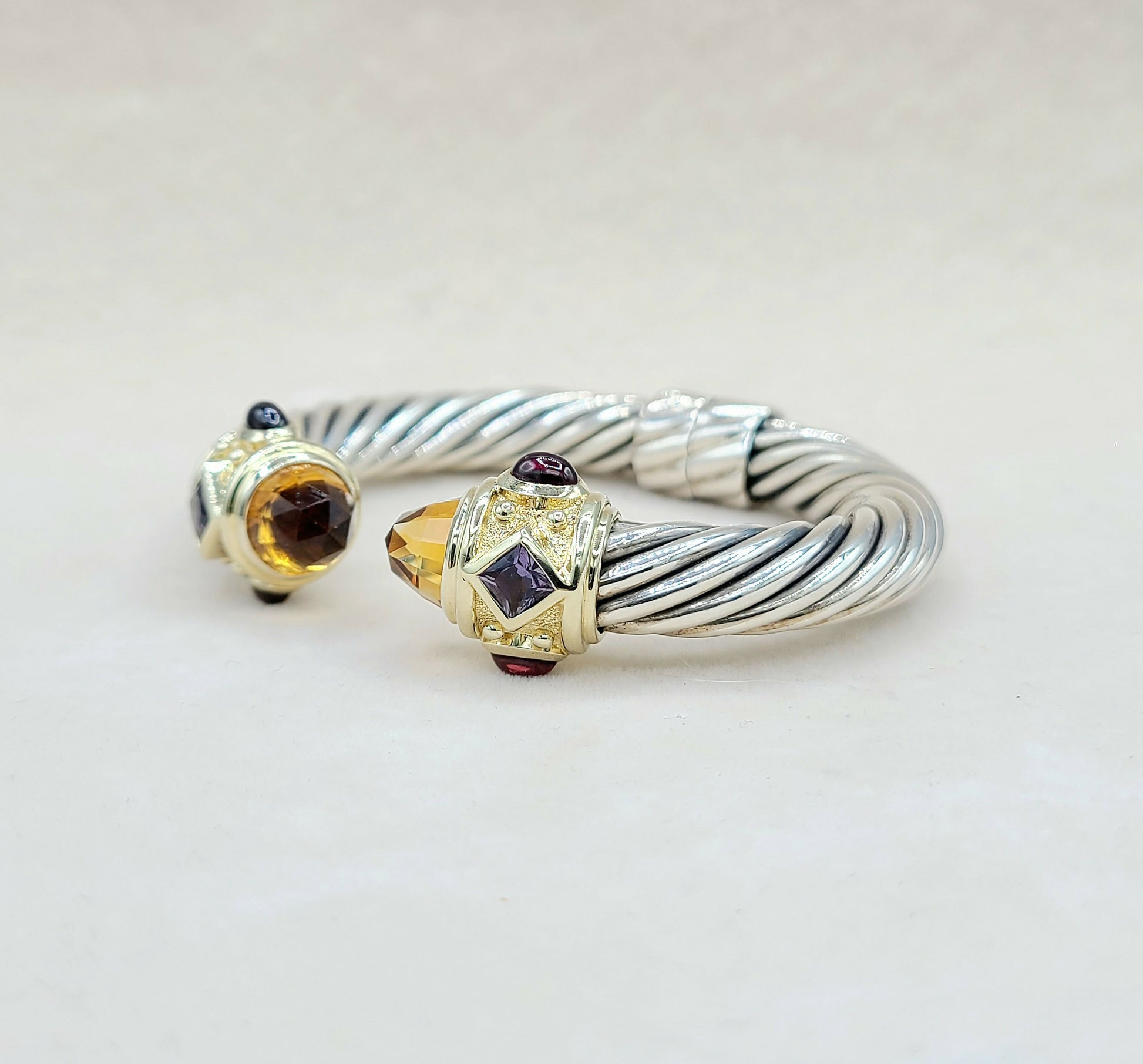 David Yurman Renaissance Bracelet 10mm Citrine & Iolite  AYW Luxury