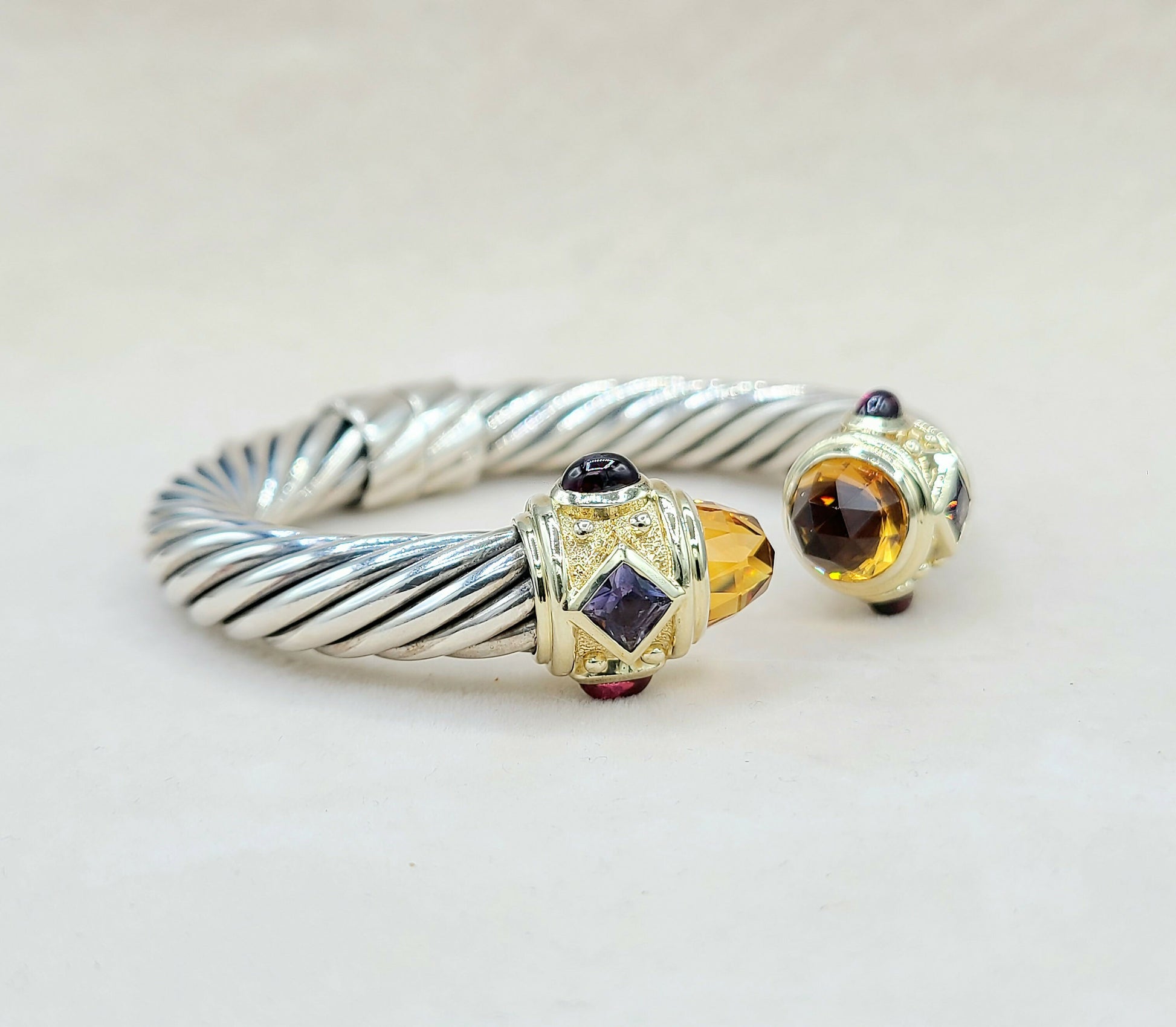 David Yurman Renaissance Bracelet 10mm Citrine & Iolite  AYW Luxury