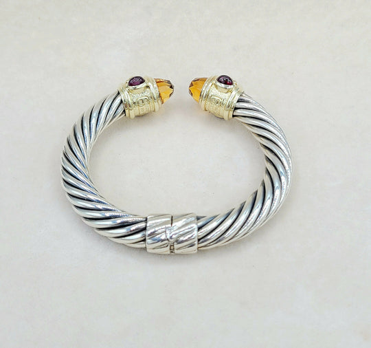  David Yurman Renaissance Bracelet 10mm Citrine & Iolite
