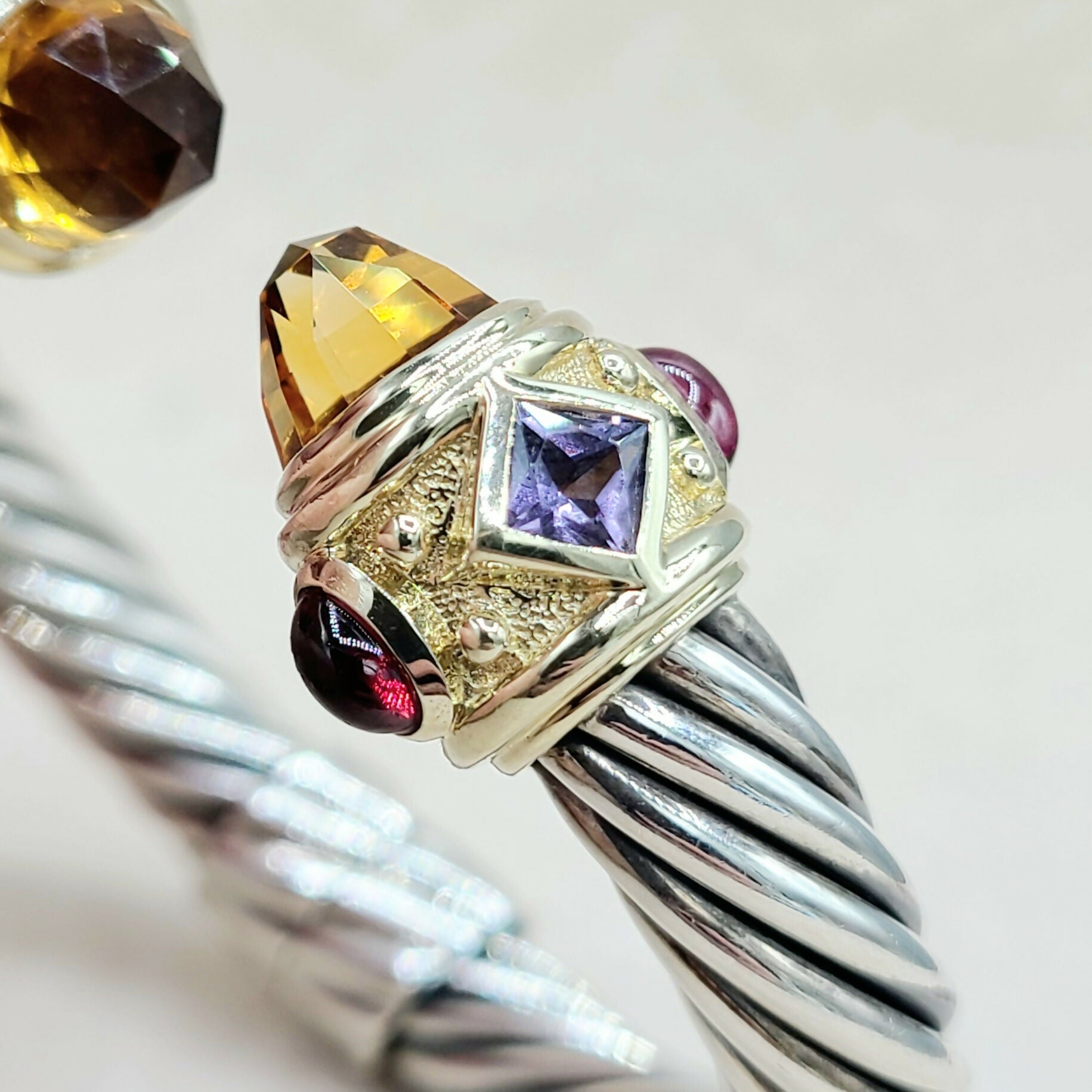David Yurman Renaissance Bracelet 10mm Citrine & Iolite  AYW Luxury