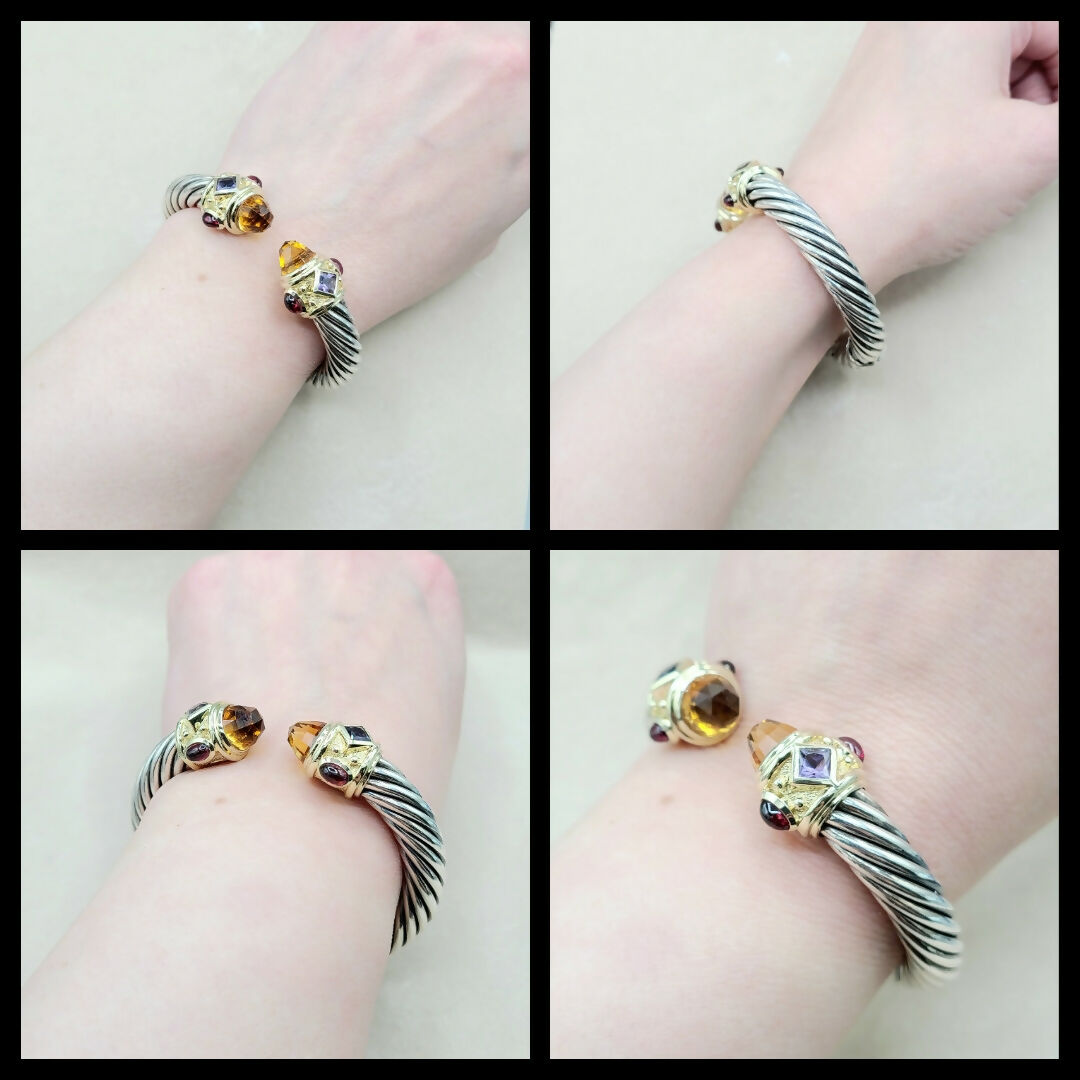 David Yurman Renaissance Bracelet 10mm Citrine & Iolite  AYW Luxury