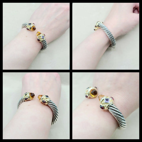  David Yurman Renaissance Bracelet 10mm Citrine & Iolite