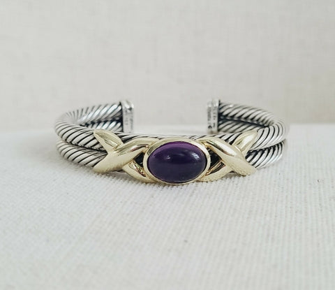  David Yurman Renaissance Bracelet – 10mm Gold & Amethyst
