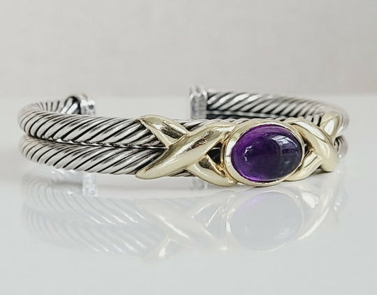  David Yurman Renaissance Bracelet – 10mm Gold & Amethyst