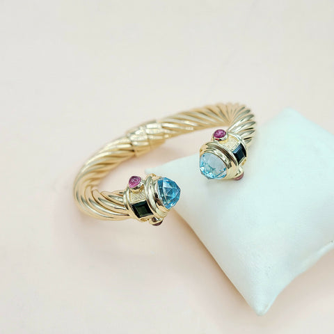  David Yurman Renaissance Bracelet 10mm Topaz & Tourmaline