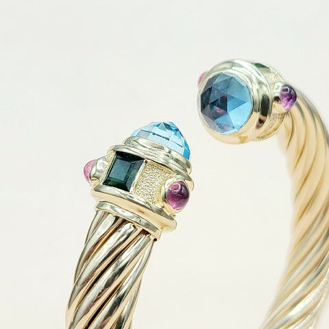  David Yurman Renaissance Bracelet 10mm Topaz & Tourmaline