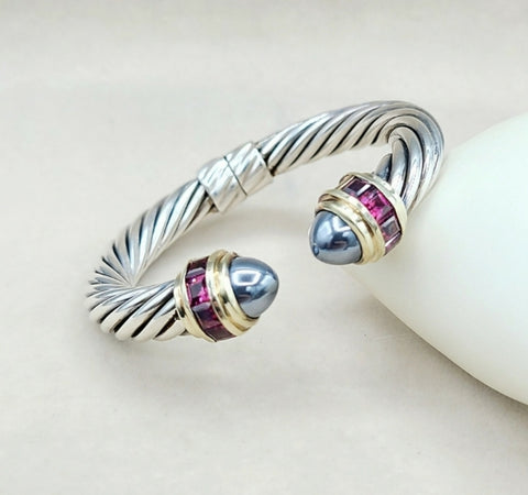  David Yurman Renaissance Bracelet 10mm with Hematite