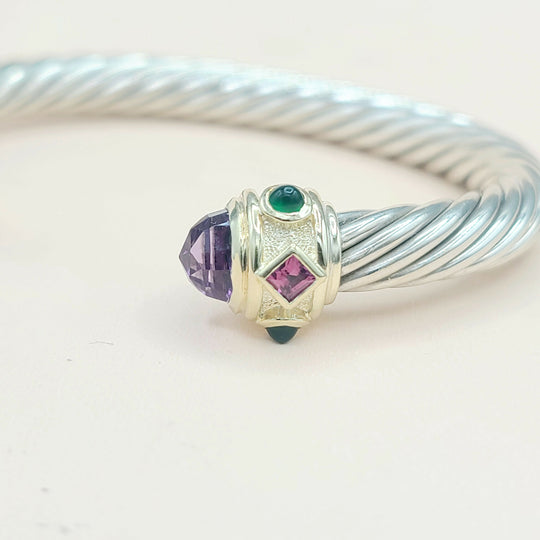  David Yurman Renaissance Bracelet 7mm Amethyst & Garnet