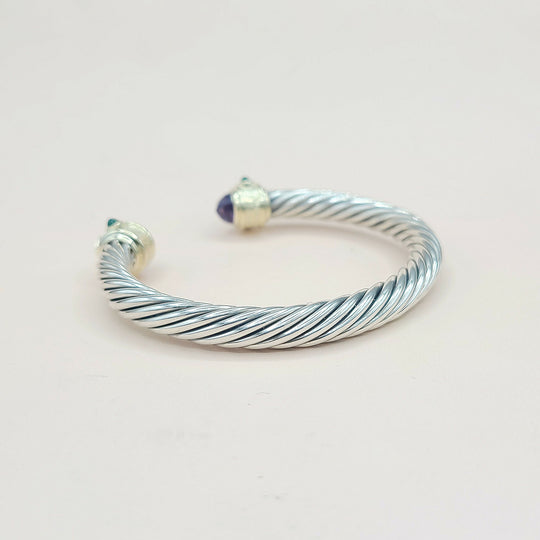  David Yurman Renaissance Bracelet 7mm Amethyst & Garnet