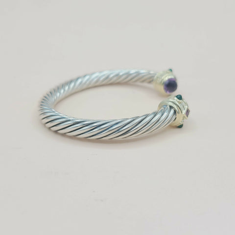  David Yurman Renaissance Bracelet 7mm Amethyst & Garnet