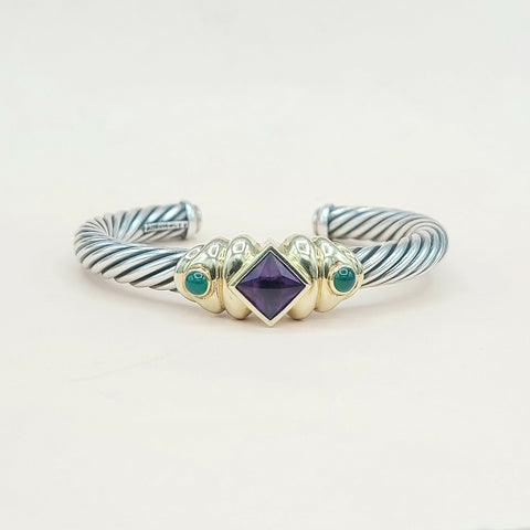  David Yurman Renaissance Bracelet 7mm Amethyst & Onyx