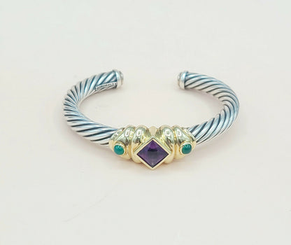 David Yurman Renaissance Bracelet 7mm Amethyst & Onyx  AYW Luxury