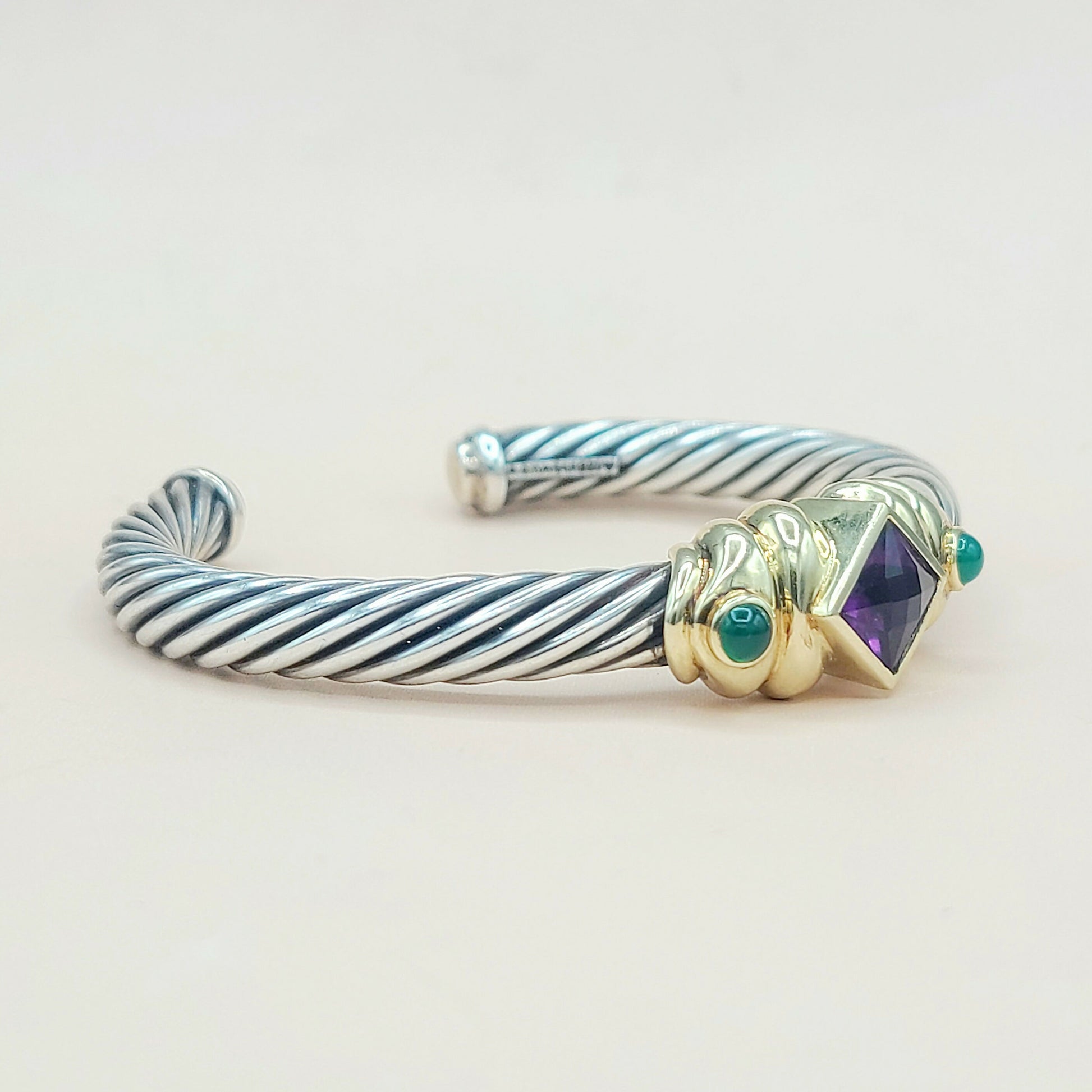 David Yurman Renaissance Bracelet 7mm Amethyst & Onyx  AYW Luxury