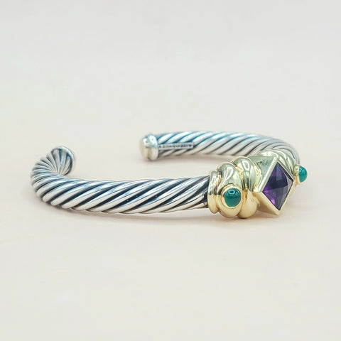  David Yurman Renaissance Bracelet 7mm Amethyst & Onyx
