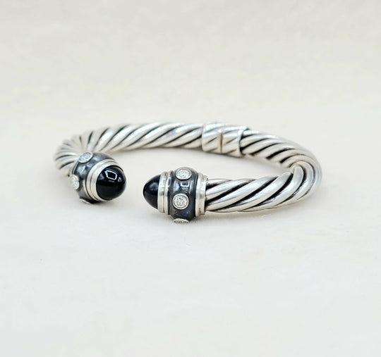  David Yurman Renaissance Bracelet Black Onyx & Diamonds