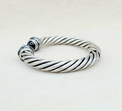  David Yurman Renaissance Bracelet Black Onyx & Diamonds