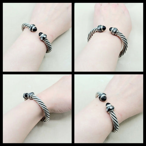  David Yurman Renaissance Bracelet Black Onyx & Diamonds