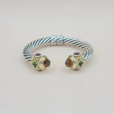  David Yurman Renaissance Bracelet Citrine, Peridot & Garnet