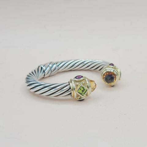  David Yurman Renaissance Bracelet Citrine, Peridot & Garnet