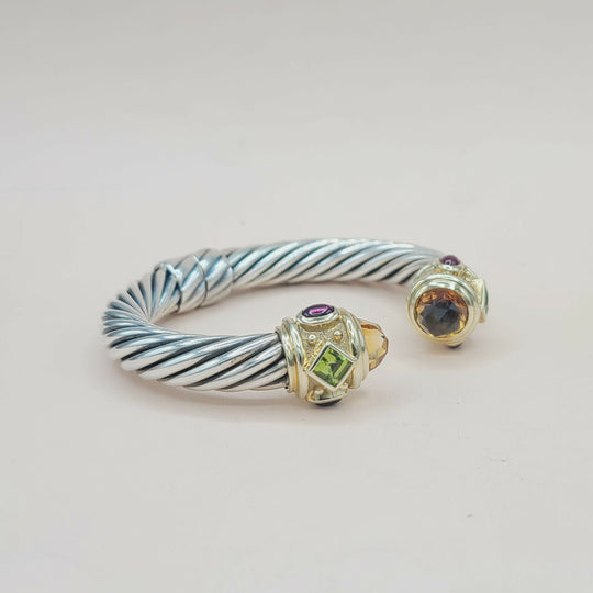  David Yurman Renaissance Bracelet Citrine, Peridot & Garnet