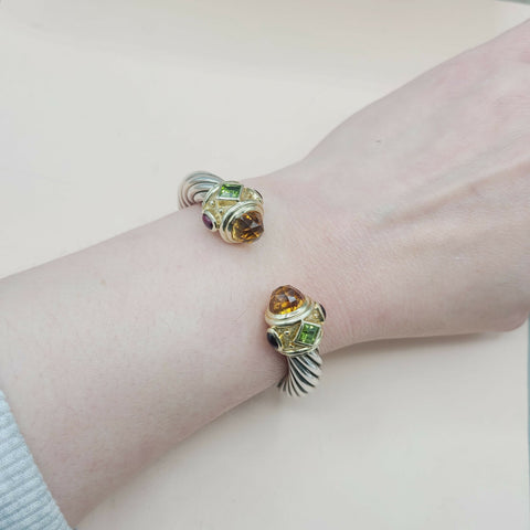  David Yurman Renaissance Bracelet Citrine, Peridot & Garnet