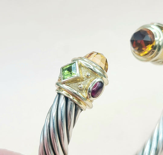 David Yurman Renaissance Bracelet Citrine, Peridot & Garnet