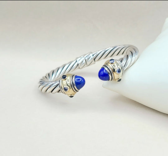  David Yurman Renaissance Bracelet Lapis, Iolite & Gold