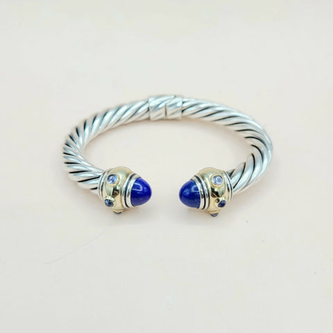  David Yurman Renaissance Bracelet Lapis, Iolite & Gold
