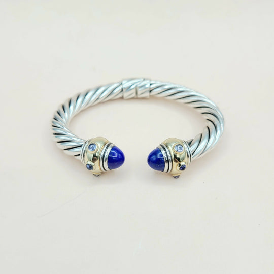  David Yurman Renaissance Bracelet Lapis, Iolite & Gold