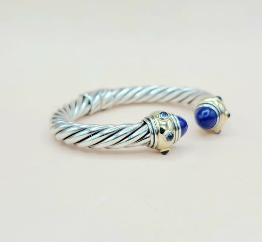  David Yurman Renaissance Bracelet Lapis, Iolite & Gold