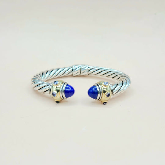  David Yurman Renaissance Bracelet Lapis, Iolite & Gold