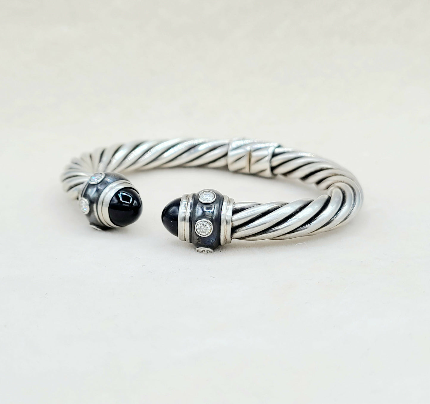 David Yurman Renaissance Bracelet With Black Onyx And Diamonds