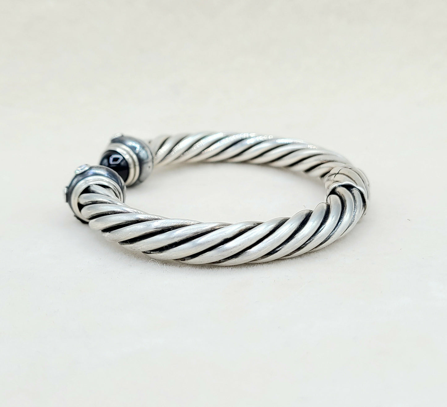 David Yurman Renaissance Bracelet With Black Onyx And Diamonds