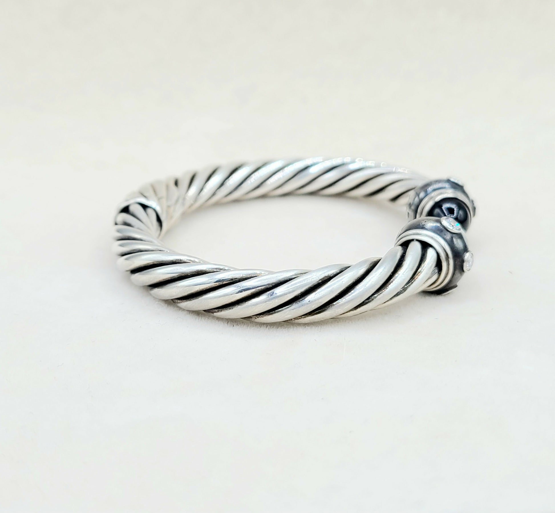 David Yurman Renaissance Bracelet With Black Onyx And Diamonds