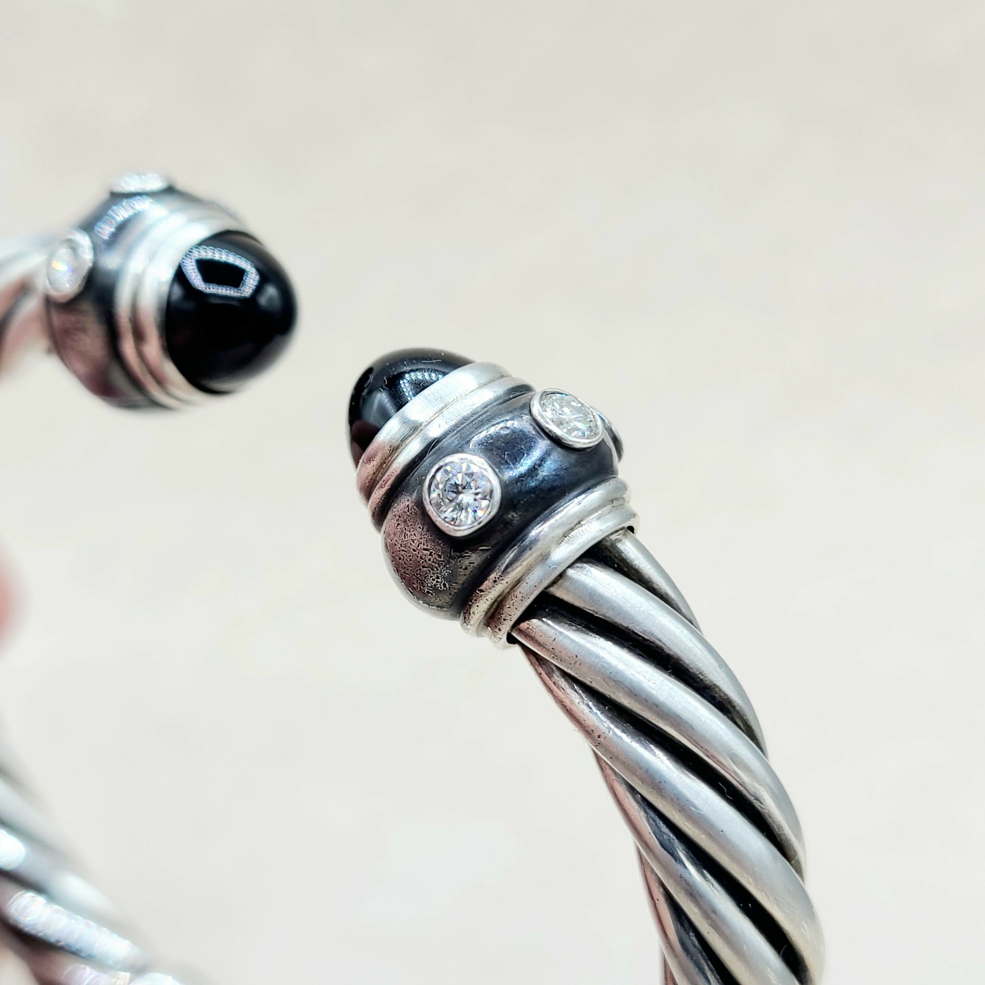 David Yurman Renaissance Bracelet With Black Onyx And Diamonds