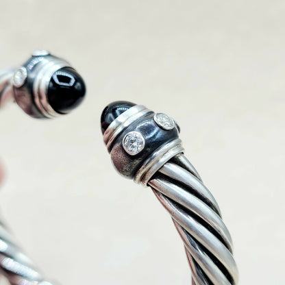 David Yurman Renaissance Bracelet With Black Onyx And Diamonds