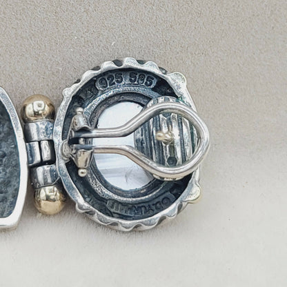 David Yurman Renaissance Drop Earrings Pearl & Garnet  AYW Luxury #