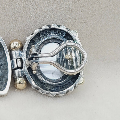  David Yurman Renaissance Drop Earrings Pearl & Garnet