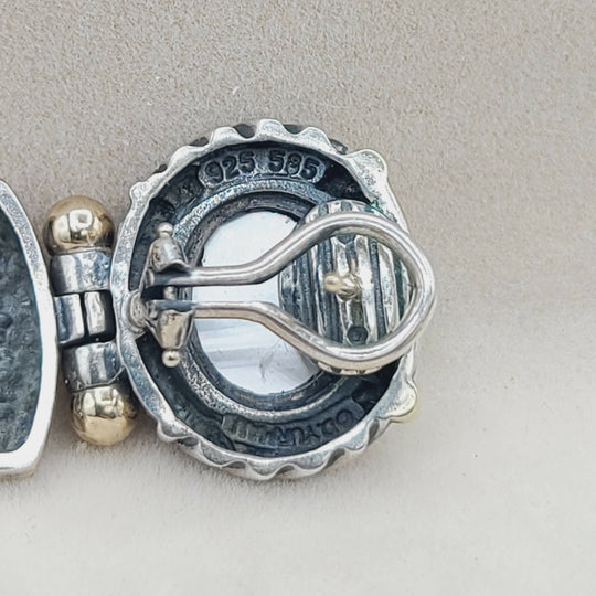  David Yurman Renaissance Drop Earrings Pearl & Garnet